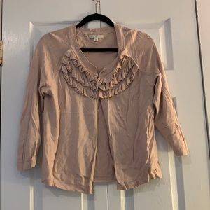 Banana Republic 3/4 Sleeve Ruffle Cardigan